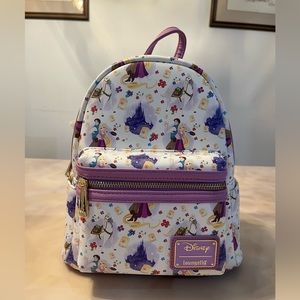 Disney Tangled Rapunzel Flynn Ryder And Maximus All-Over Print Mini Backpack